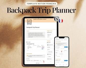 Backpack Trip Planner, Modèle Notion français