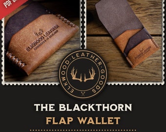 Leather Flap Wallet Pattern: DIY Cardholder Template (PDF Download)