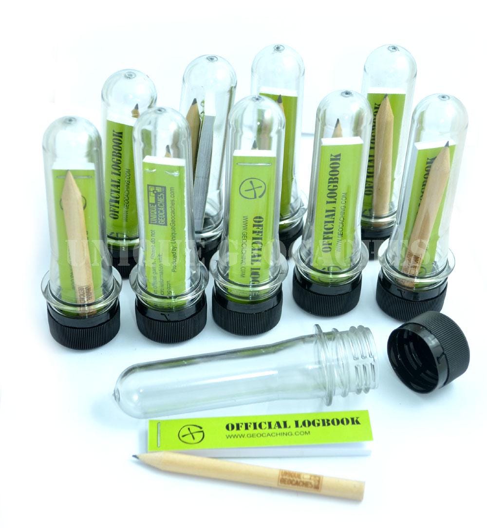 Set of 10pcs Geocaching PET Micro Containers With Handmade Logbooks ...