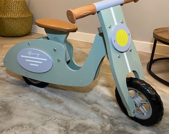 Personalised Wooden Balance Bike | Montessori Wooden Toy | 2nd Birthday | 3rd Birthday | Push Along Bike | Custom Name Balance Bike |