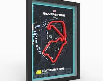 3D Silverstone Hamliton | 3D printed | with elevation details | handmade Germany | premium wall art | f1 gift | f1 | poison | gift for him