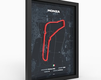 3D Monza Italien Rennstrecke mit Poster · Autodromo Nazionale Monza Formel 1 Poster  · Detailgetreue Höhenunterschiede · 280g Papier