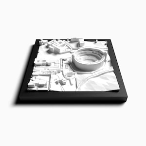 3D-geprint miniatuurmodel van Rome City - Colosseum - Exclusief ingelijst muurkunstwerk - Historische stedelijke decoratie - Skyline van Rome 3D