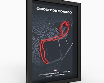 Póster 3D de Fórmula 1 de Mónaco · Arte mural de lujo hecho a mano · Papel premium de 280 g · Decoración exclusiva de automovilismo - Póster 3D de F1 de Mónaco