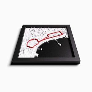 Modèle 3D du circuit de Bakou en Azerbaïdjan · Circuit de course de Bakou imprimé en 3D · Décoration de sport automobile - Affiche de Bakou - Cadeau