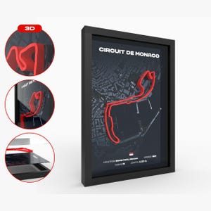 Affiche 3D Monaco Formule 1 · Art mural de luxe fait à la main · Papier premium 280g · Décoration exclusive sport automobile - Affiche F1 Monaco 3D