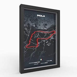 Pista 3D di Imola con poster · Fatto a mano in Germania · Poster Formula 1 · Dislivelli dettagliati · Pista F1 Imola GP
