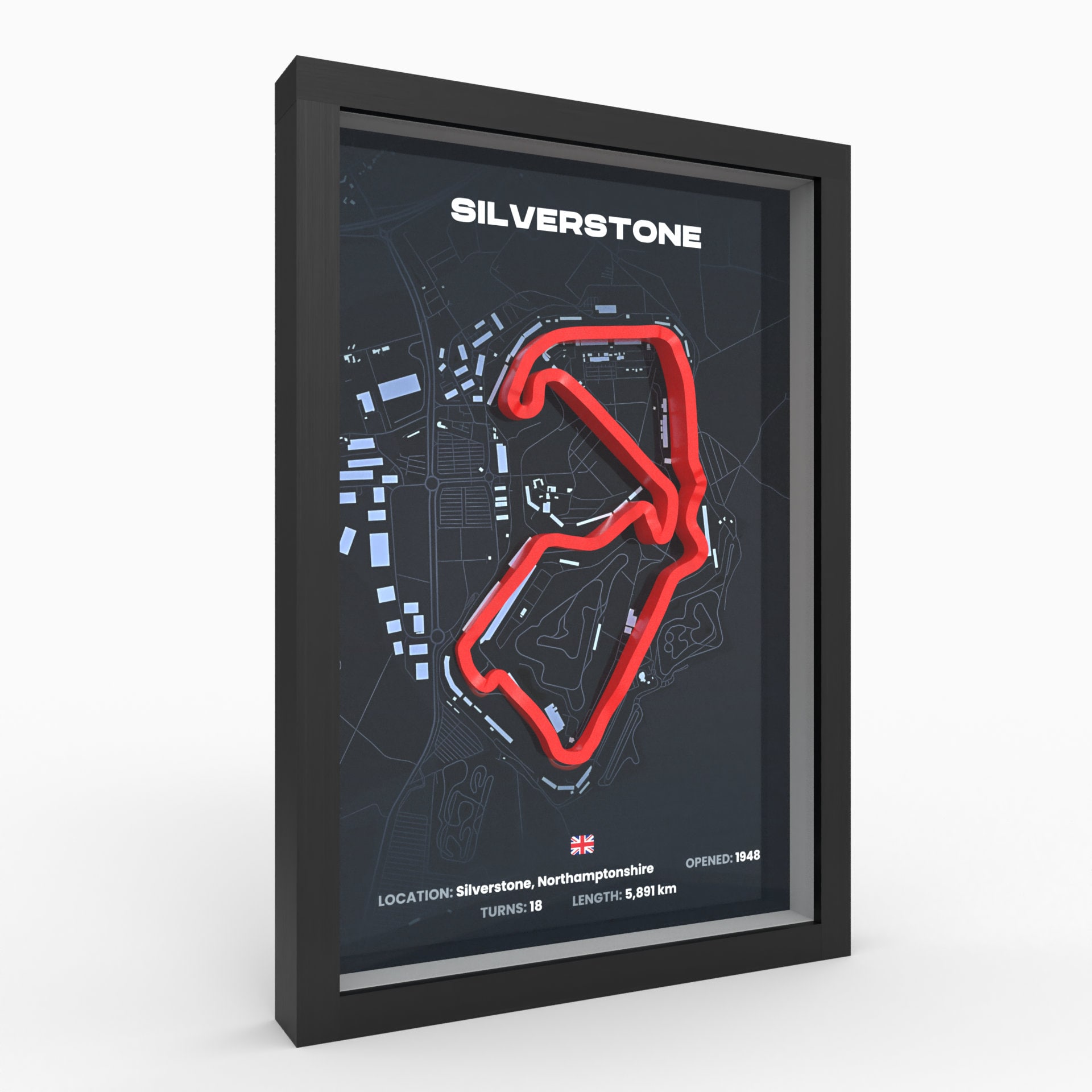 3D Silverstone race track with poster · Handmade in Germany · Track · Detailed elevation changes · Track