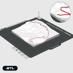 3D-printbestand Pikes Peak-racecircuit met bergen · Digitale download STL & 3MF · DIY bergracemodel · Authentieke routereplica