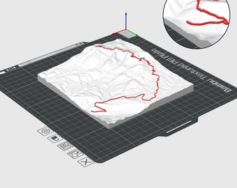 3D print file Pikes Peak race track with mountains · Digital download STL & 3MF · DIY hill climb model · Authentic track replica