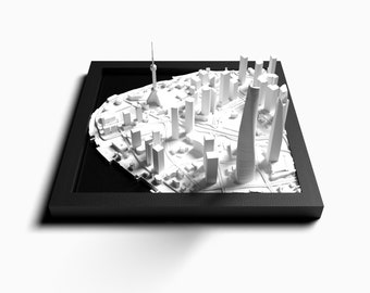 Shanghai 3D Skyline Model, Oriental Pearl Tower, Framed Wall Art, China Skyline Frame, Asian Wall Art, Architecture Gift