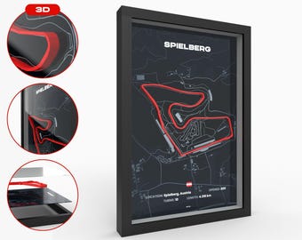 3D Spielberg Poster · Handmade in Germany · Formula 1 Poster · Detailed height differences · F1 Track - Austria Redbull Ring