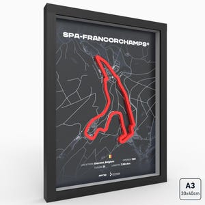 3D SPA Francorchamps Poster · Made in Deutschland · Formel 1 Strecke · Detailgetreue Höhenunterschiede · F1 Track - Circuit SPA Belgien GP