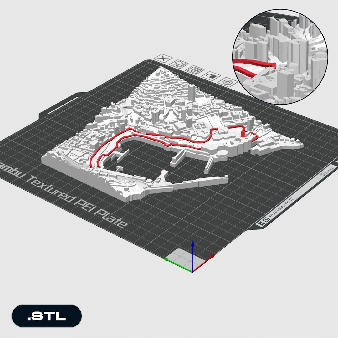 Monaco GP Racetrack 3D Print File · Digital Download STL