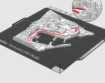 Fichier d'impression 3D du circuit du GP de Monaco · Téléchargement numérique STL & 3MF · Imprimez-vous · Circuit de Formule 1 de Monaco et ses environs