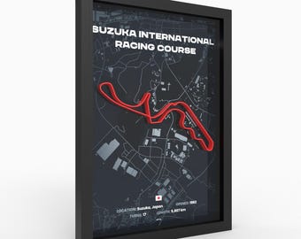 3D Suzuka circuitposter | 3D-geprint | met hoogtedetails | handgemaakt in Duitsland | hoogwaardige wanddecoratie | F1-cadeau | F1 | Poison | cadeau voor hem