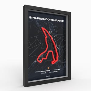 3D Spa Francorchamps poster | 3D printed | with elevation details | handmade Germany | premium wall art | f1 gift | f1 | poison | gift for him