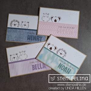 Babykarte zur Geburt - verschiedene Ausführungen - personalierbar mit Namen des Babys