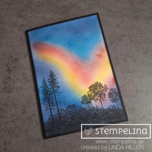 Geburtstagskarte mit Polarlichtern - handgemacht - einzigartiges Unikat - Nordlichter