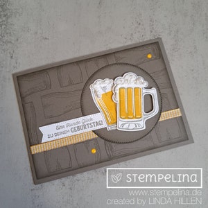 Geburtstagskarte für Männer mit Bierkrug und Schaum - eine Runde Glück
