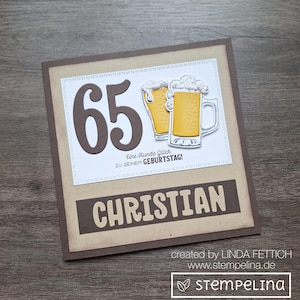 XL Geburtstagskarte mit Bierkrug und Schaum - personalisierte Männerkarte zum runden Geburtstag- Zahl frei wählbar 30 40 50 60 70 75 80 85