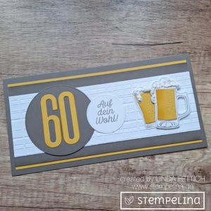 Bierkarte zum Männer Geburtstag - mit Bierkrug und Schaum - Zahl frei wählbar 30 40 50 60 70 75 80 85 - Männerkarte zum runden Geburtstag