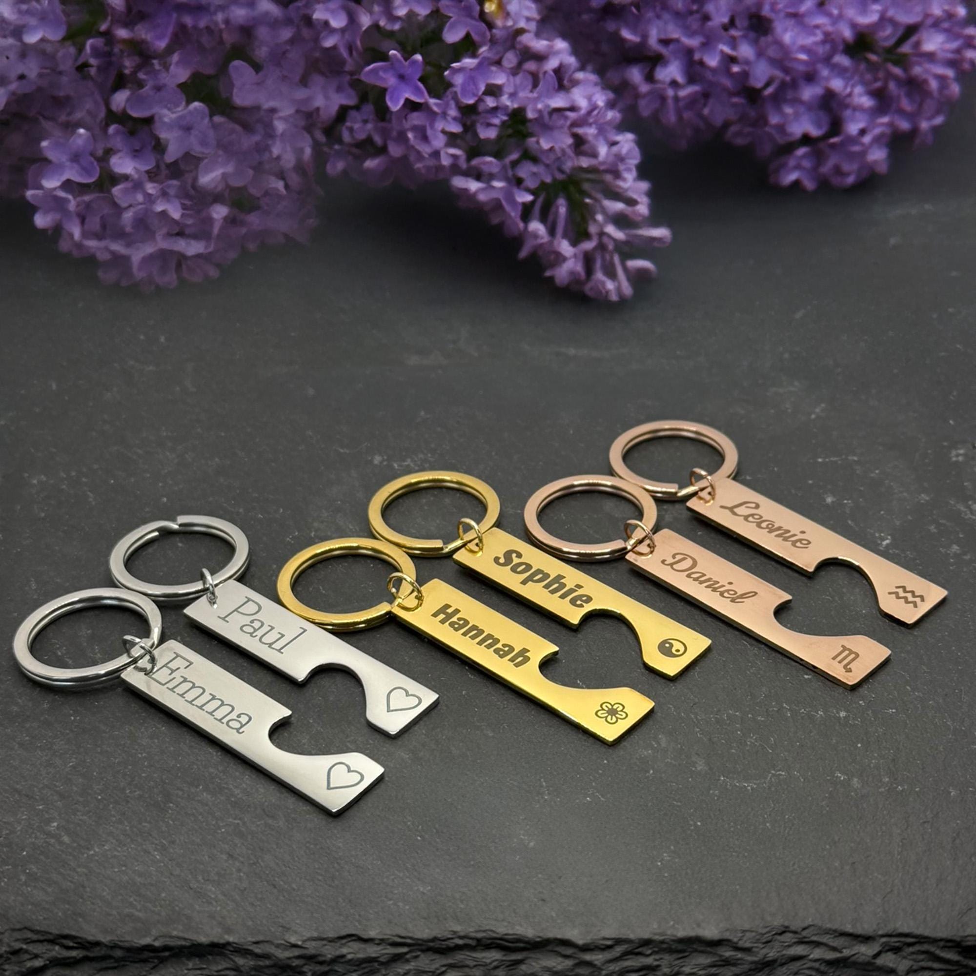 Partner-Schlüsselanhänger 2-teiliges Herz mit Gravur Geschenk zum Jahrestag Freundschaft Valentinstag personalisiert