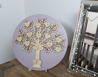 Mauve / Purple Custom Family Tree | Personalised Family Tree Sign