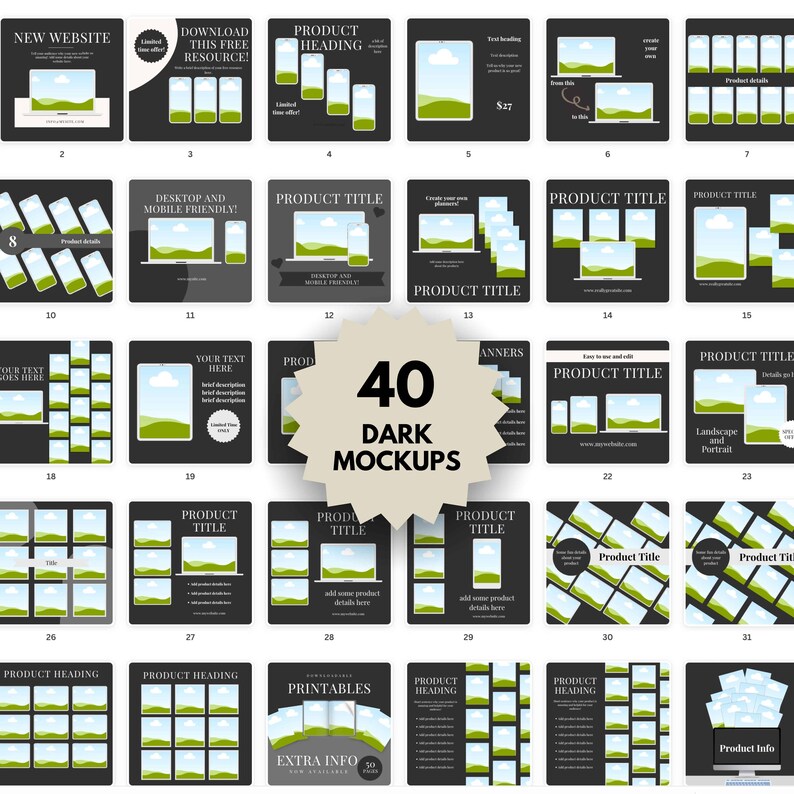 80 Mockup Canva Template for Coaches, Course Creator Mockup, Digital ...