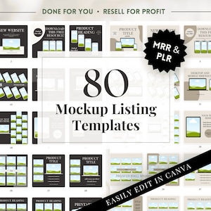 80 Mockup Canva Template for Coaches, Course Creator Mockup, Digital Product Mockup, Canva Template Mockup Bundle, Online Course Mockup, PLR