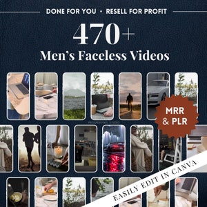 Faceless Digital Marketing Aesthetic Stock Videos For Men, Master Resell Rights, Done For You, Passive Income, Instagram, Tiktok, MRR, PLR