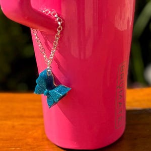 Glittery Butterfly Tumbler Charm: Stanley Cup Accessory