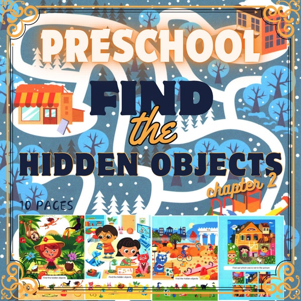 Preschool Hidden Pictures 2 | Find the Objects | Printable Hidden Objects | Preschool Activity Pages | Printable Hidden Pictures for Kids