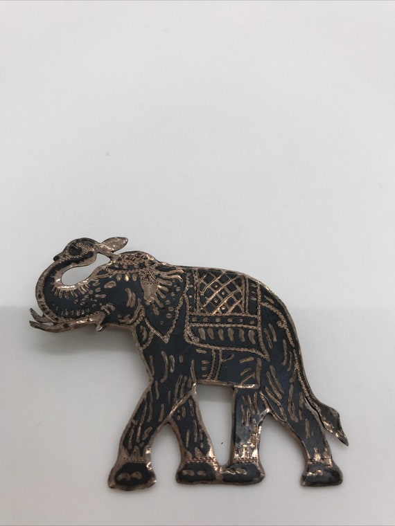 Vintage Siam Sterling Silver Elephant Brooch