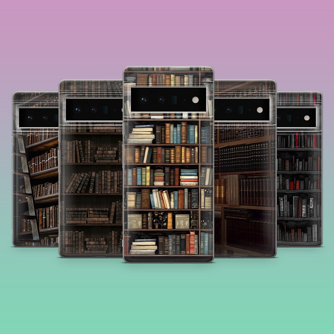 Bookshelf Phone Case Reading Cover for Google Pixel 8, 8pro, 7pro, 7A