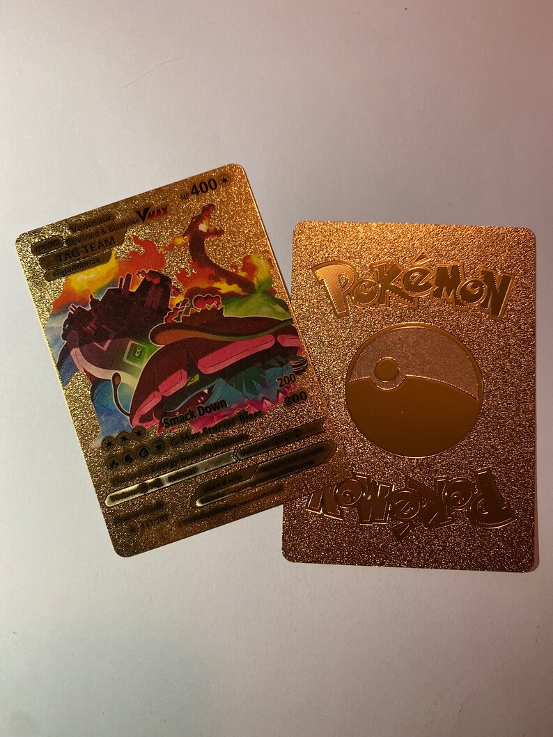 Venusaur, Charizard & Blastoise VMAX Golden Pokémon Card Shiny Holo