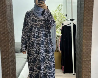 free size batwing slit sleeve style winter abaya