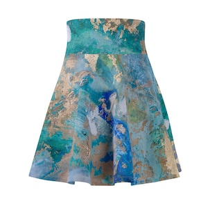 Women's Skater Skirt Turquoise Waters zdjęcie 7