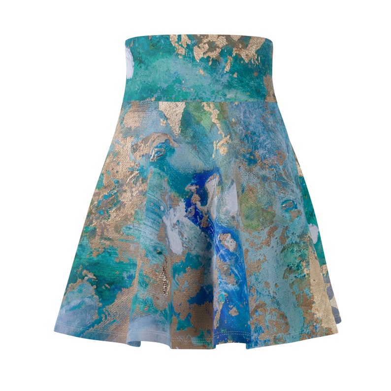 Women's Skater Skirt Turquoise Waters image 7