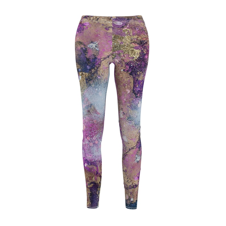 Women's Casual Leggings Pink Galaxy zdjęcie 4