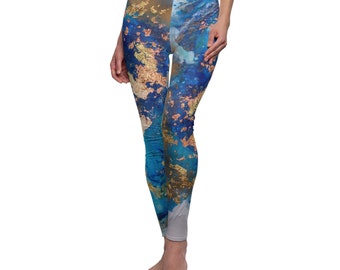 Freizeit-Leggings für Damen, blaues Meer