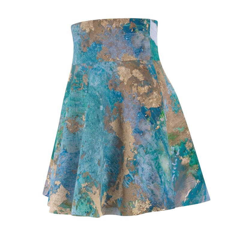 Women's Skater Skirt Turquoise Waters image 8