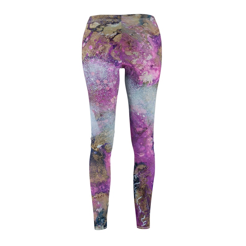 Women's Casual Leggings Pink Galaxy zdjęcie 5