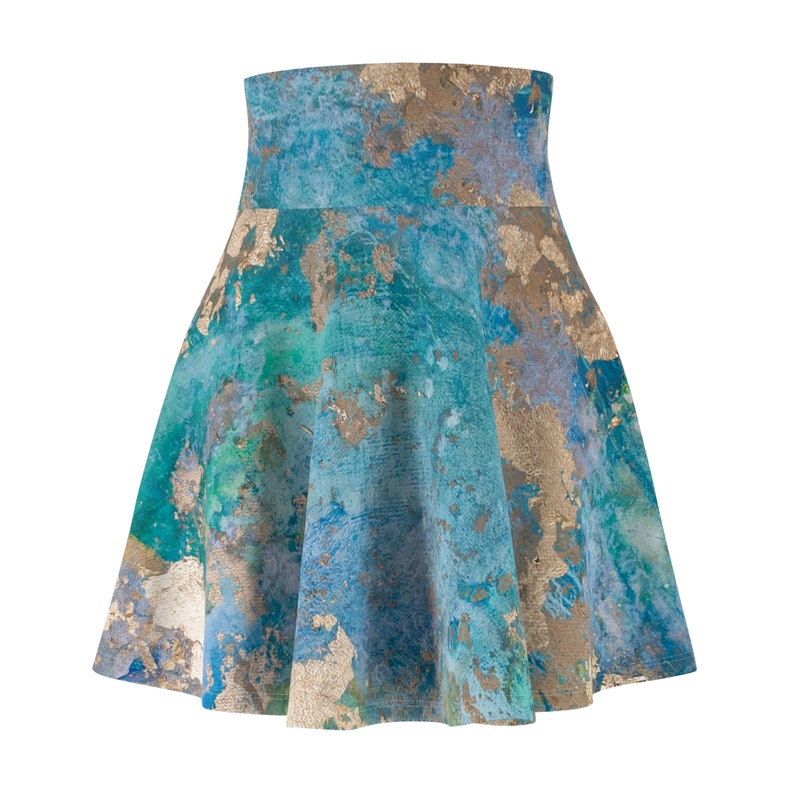 Women's Skater Skirt Turquoise Waters 画像 3