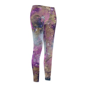 Women's Casual Leggings Pink Galaxy zdjęcie 6