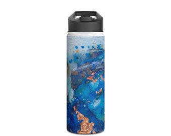 Stainless Steel Water Bottle, Standard Lid, Blue Sea
