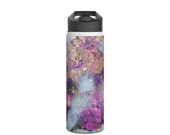 Stainless Steel Water Bottle, Standard Lid, Pink Galaxy