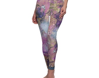 Women's Casual Leggings Pink Galaxy