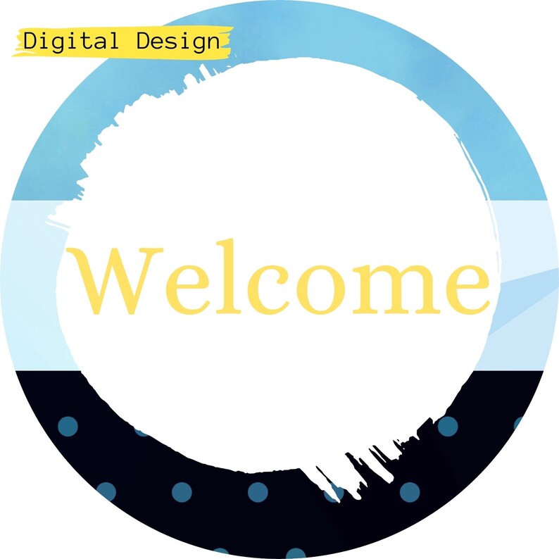 Spring Welcome Sign Digital PNG Design, Ideal for Round Metal Signs ...