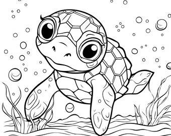 Ocean Animals - 10 page Kids Coloring Book